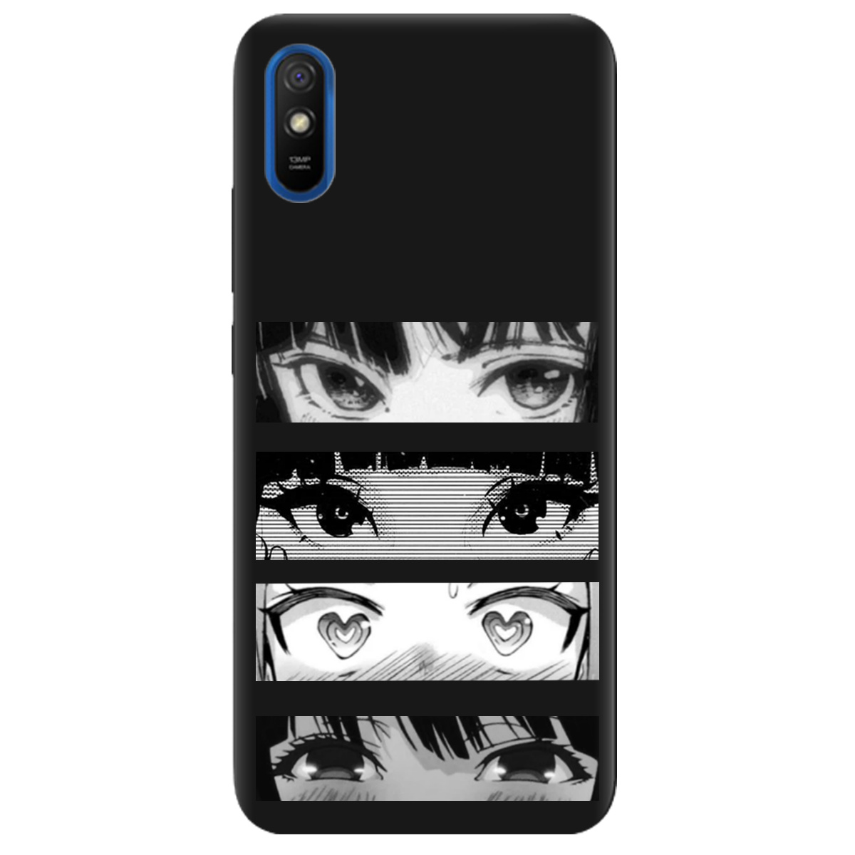 Чохол для Xiaomi Redmi 9A чорний матовий soft touch Закохані очі - фото 1 Чохол для Xiaomi Redmi 9A чорний матовий soft touch Закохані очі - фото 1 - Чохли для телефонів