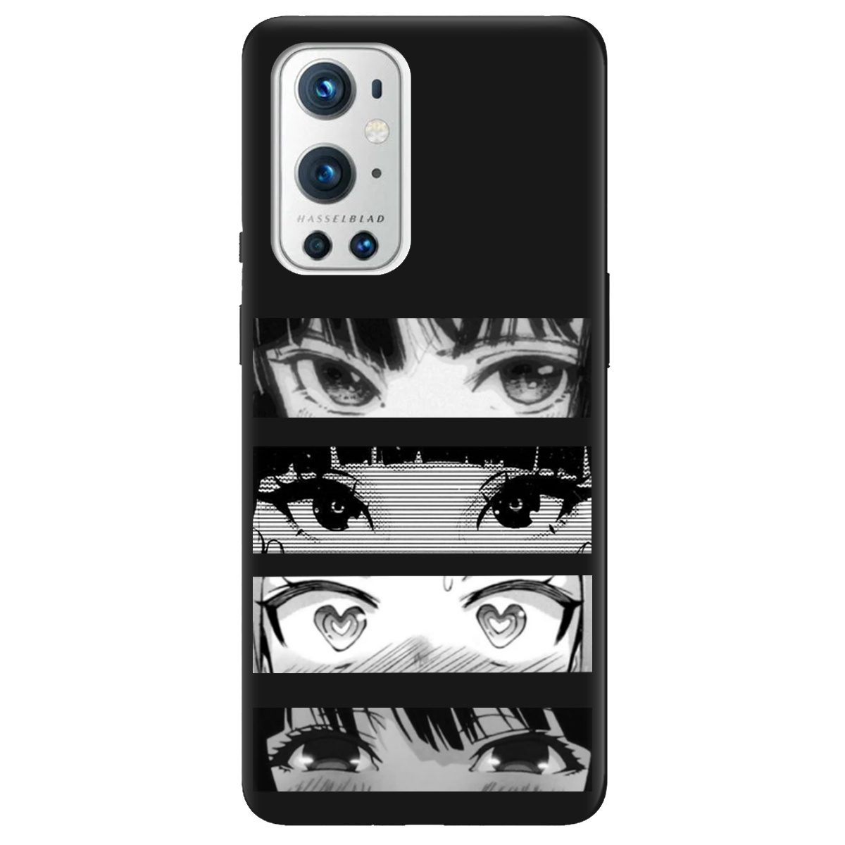 Чохол для OnePlus 9 Pro чорний матовий soft touch Закохані очі - фото 1 - Чохли для телефонів