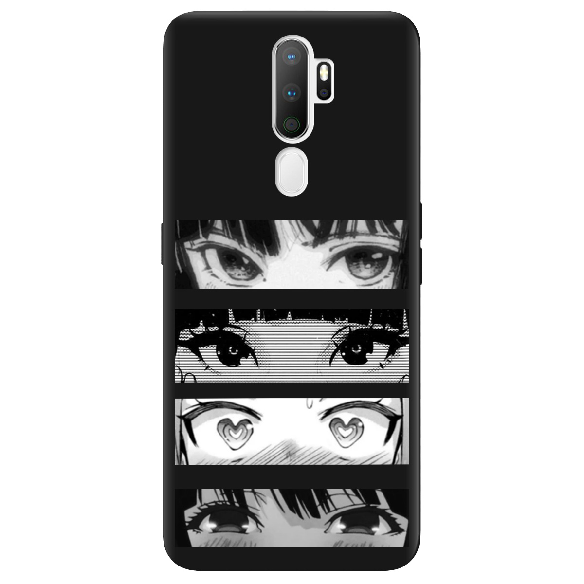 Чохол для Oppo A5 2020/A9 2020 чорний матовий soft touch Закохані очі - фото 1 Чохол для Oppo A5 2020/A9 2020 чорний матовий soft touch Закохані очі - фото 1 - Чохли для телефонів