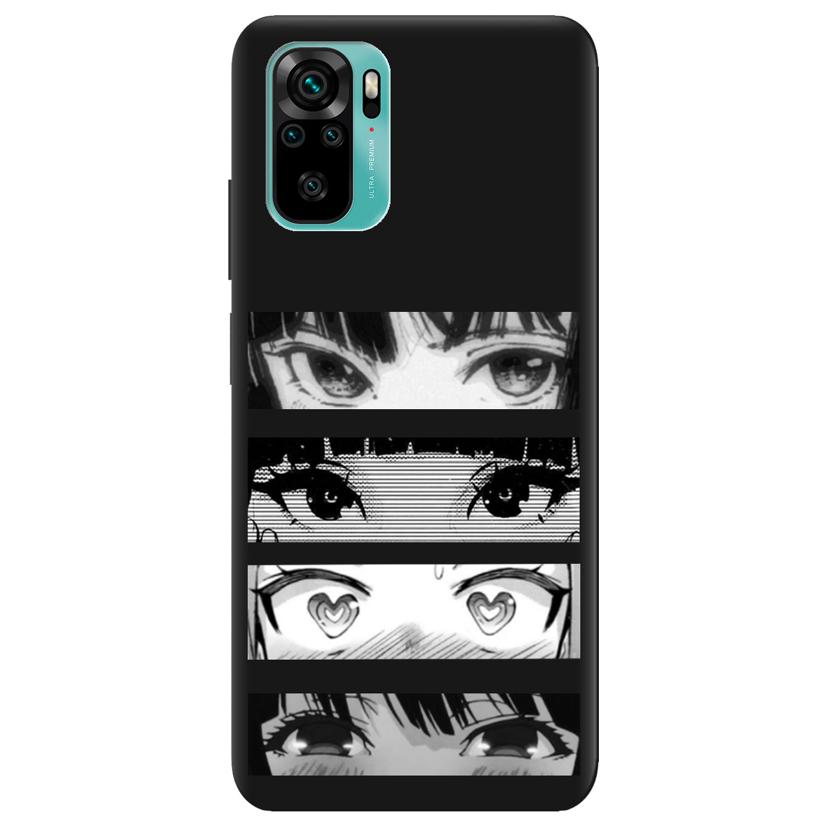 Чохол для Xiaomi Redmi Note 10s чорний матовий soft touch Закохані очі - фото 1 - Чохли для телефонів