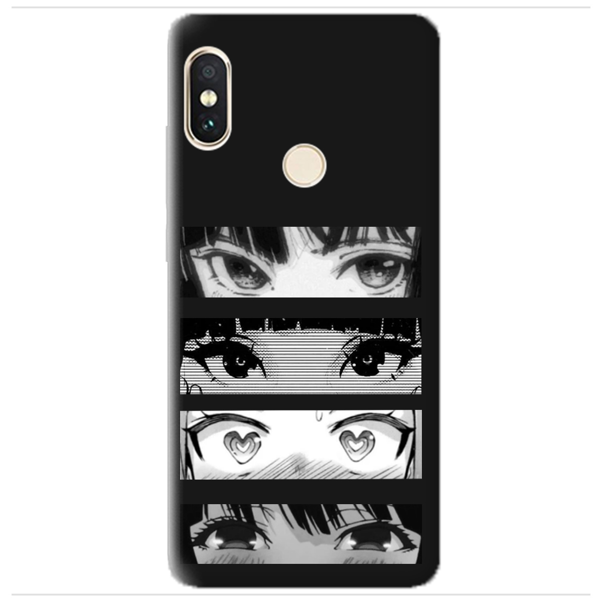 Чехол для Xiaomi Redmi Note 5 черный матовый soft touch Закохані очі - фото 1 - Чехлы для телефонов