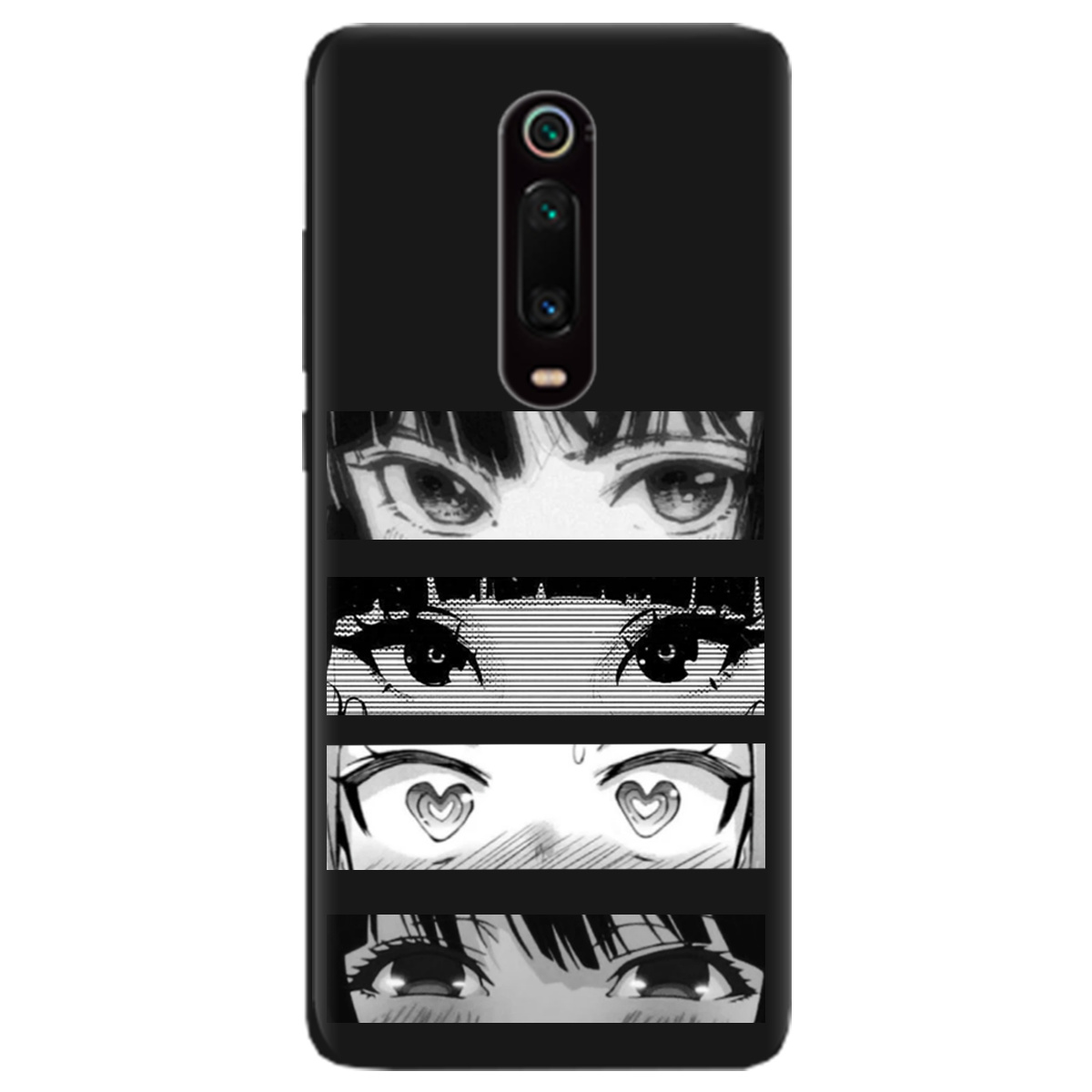 Чехол для Xiaomi Mi 9T Pro черный матовый soft touch Закохані очі - фото 1 - Чехлы для телефонов
