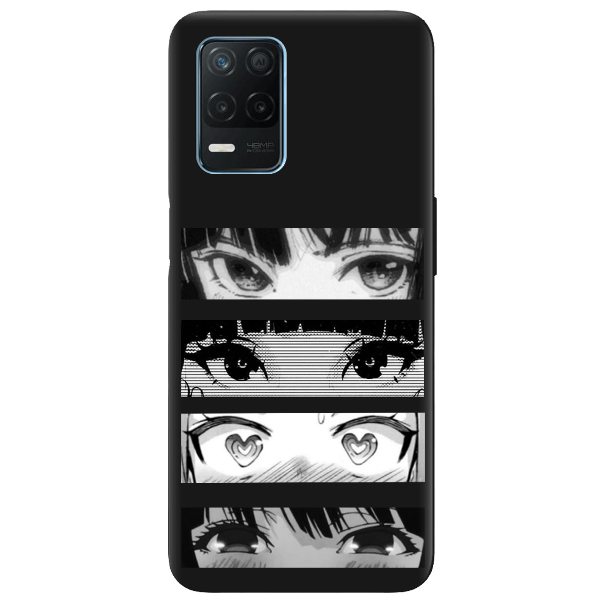 Чехол для Realme 8 4G черный матовый soft touch Закохані очі - фото 1 Чехол для Realme 8 4G черный матовый soft touch Закохані очі - фото 1 - Чехлы для телефонов