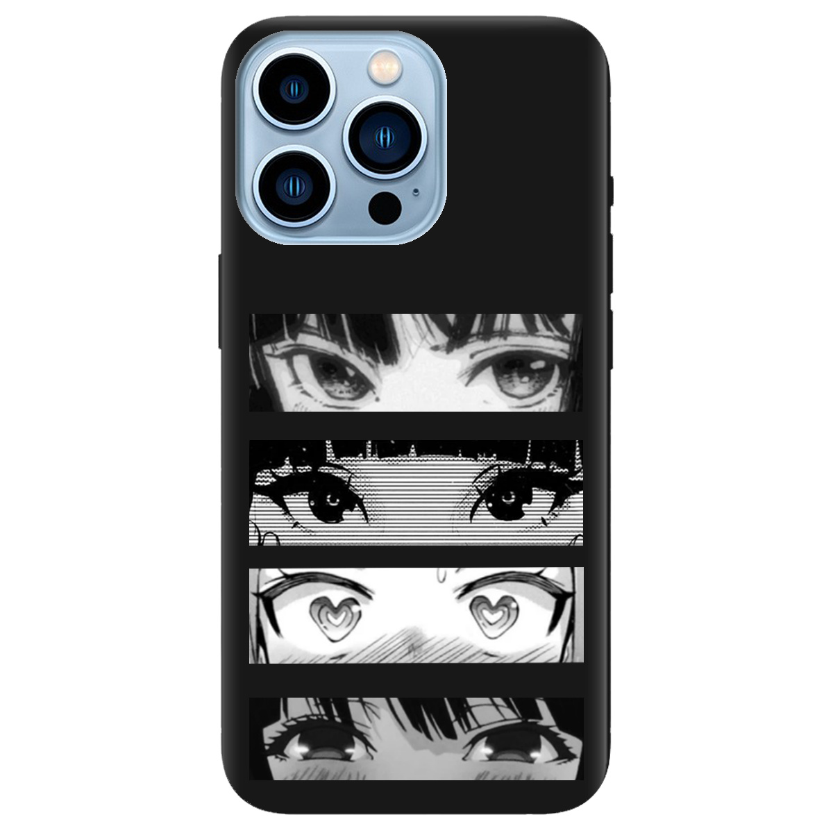 Чехол для Apple iPhone 13 Pro Max черный матовый soft touch Закохані очі - фото 1 - Чехлы для телефонов