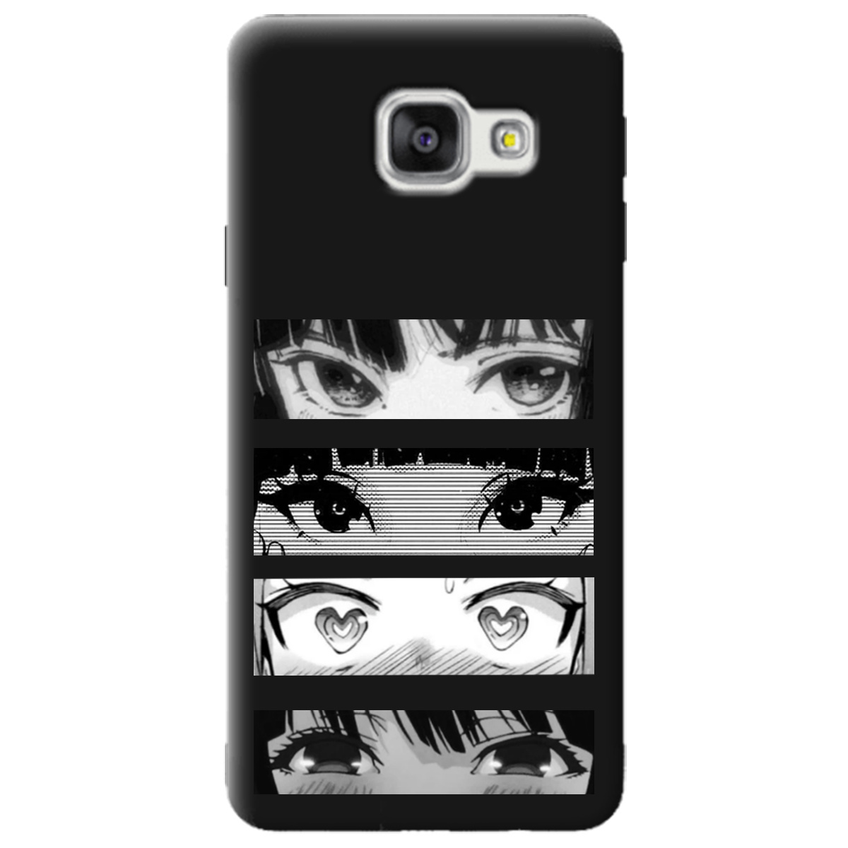Чехол для Samsung Galaxy A3 2016 черный матовый soft touch Закохані очі - фото 1 - Чехлы для телефонов