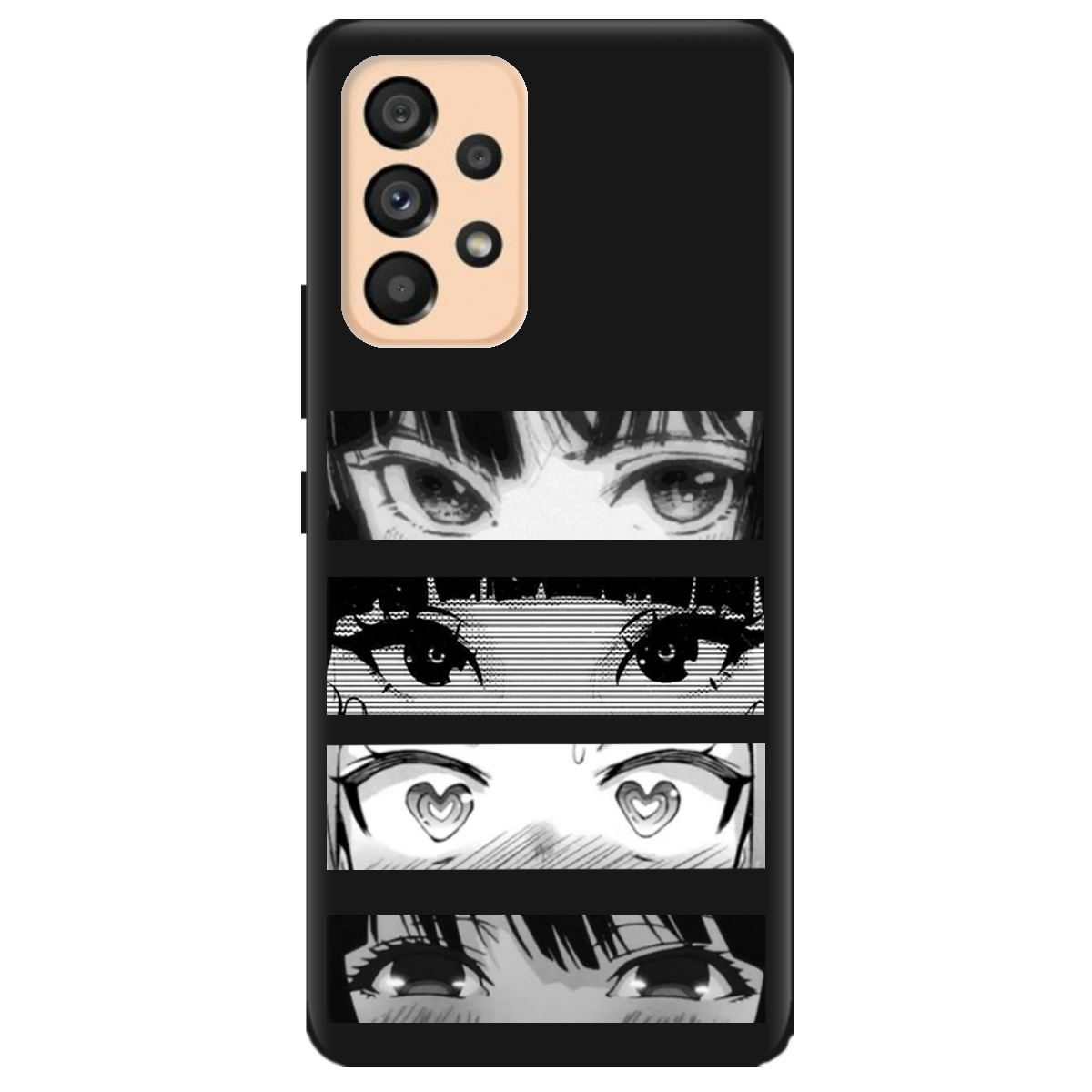 Чохол для Samsung Galaxy A53 чорний матовий soft touch Закохані очі - фото 1 - Чохли для телефонів