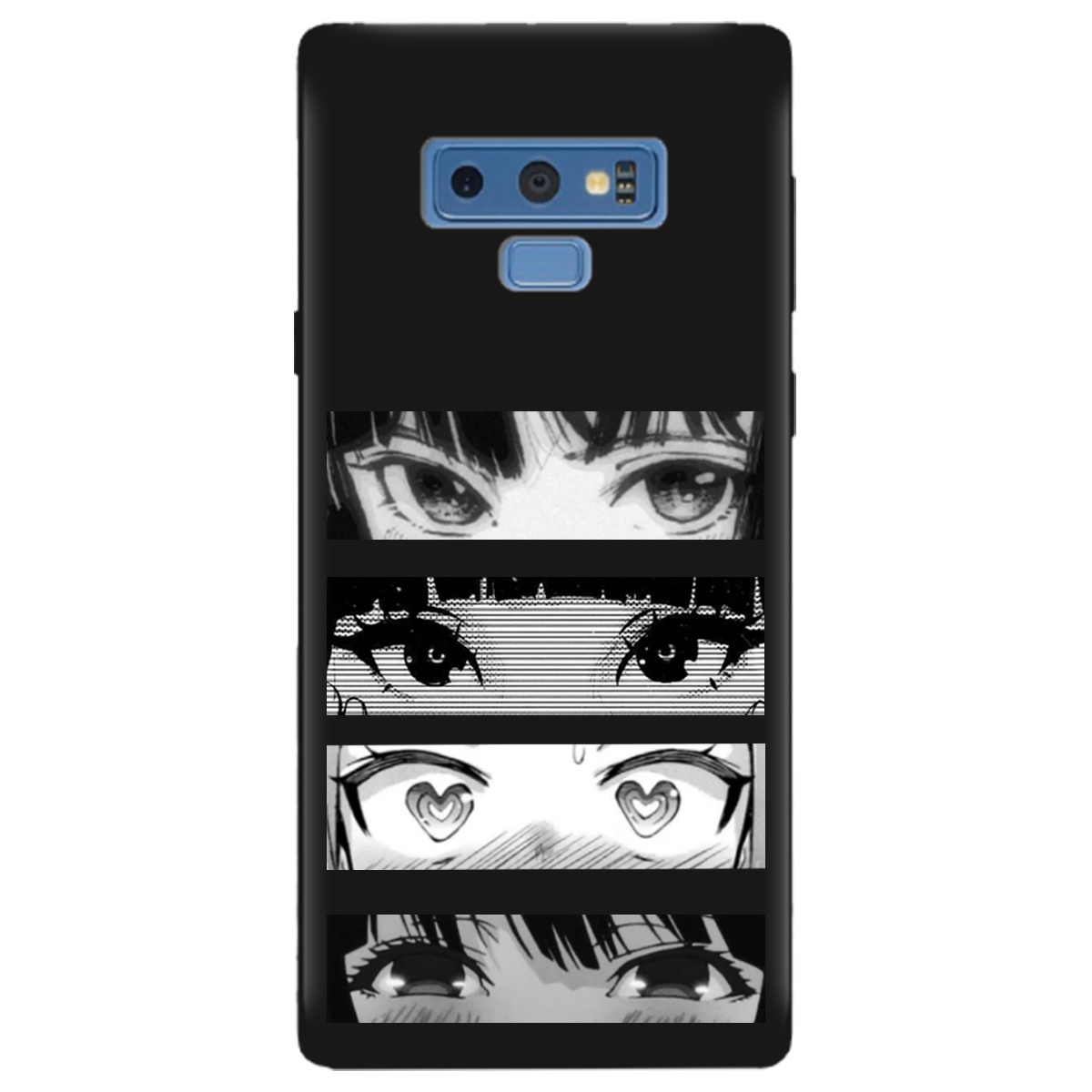 Чохол для Samsung Galaxy Note 9 чорний матовий soft touch Закохані очі - фото 1 - Чохли для телефонів
