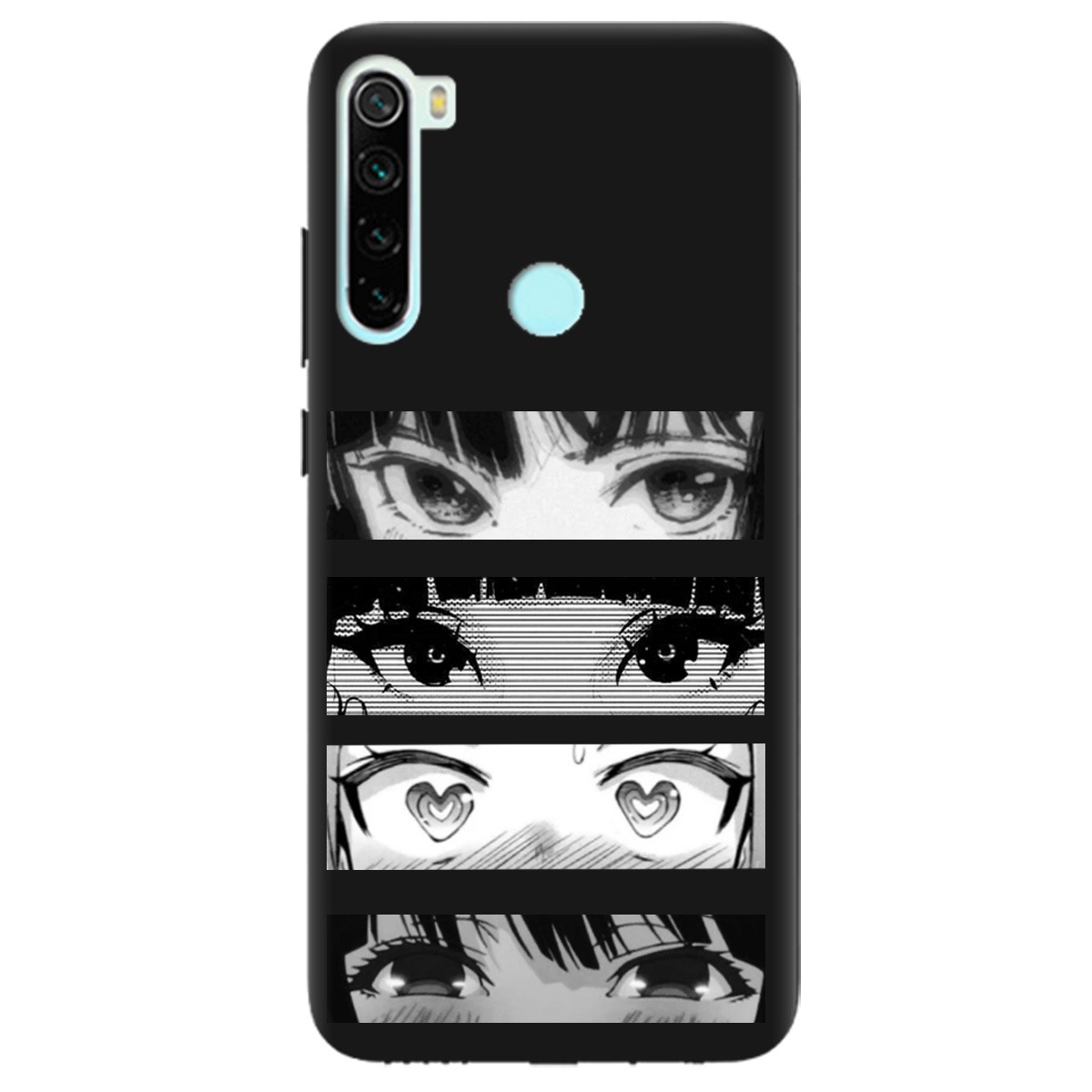 Чохол для Xiaomi Redmi Note 8 чорний матовий soft touch Закохані очі - фото 1 - Чохли для телефонів