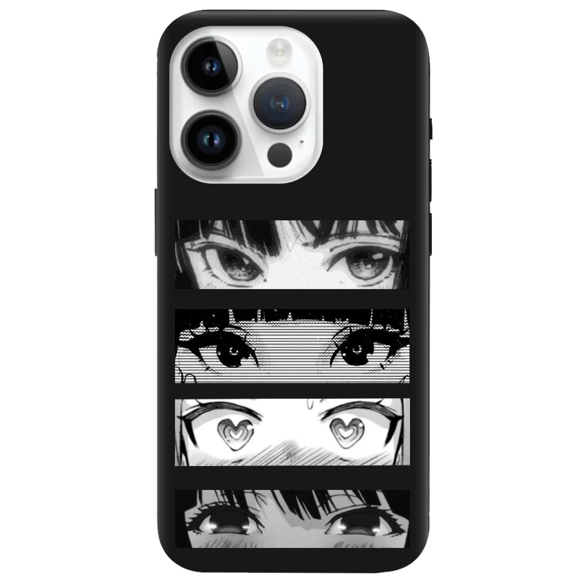 Чехол для Apple iPhone 14 Pro Max черный матовый soft touch Закохані очі - фото 1 - Чехлы для телефонов