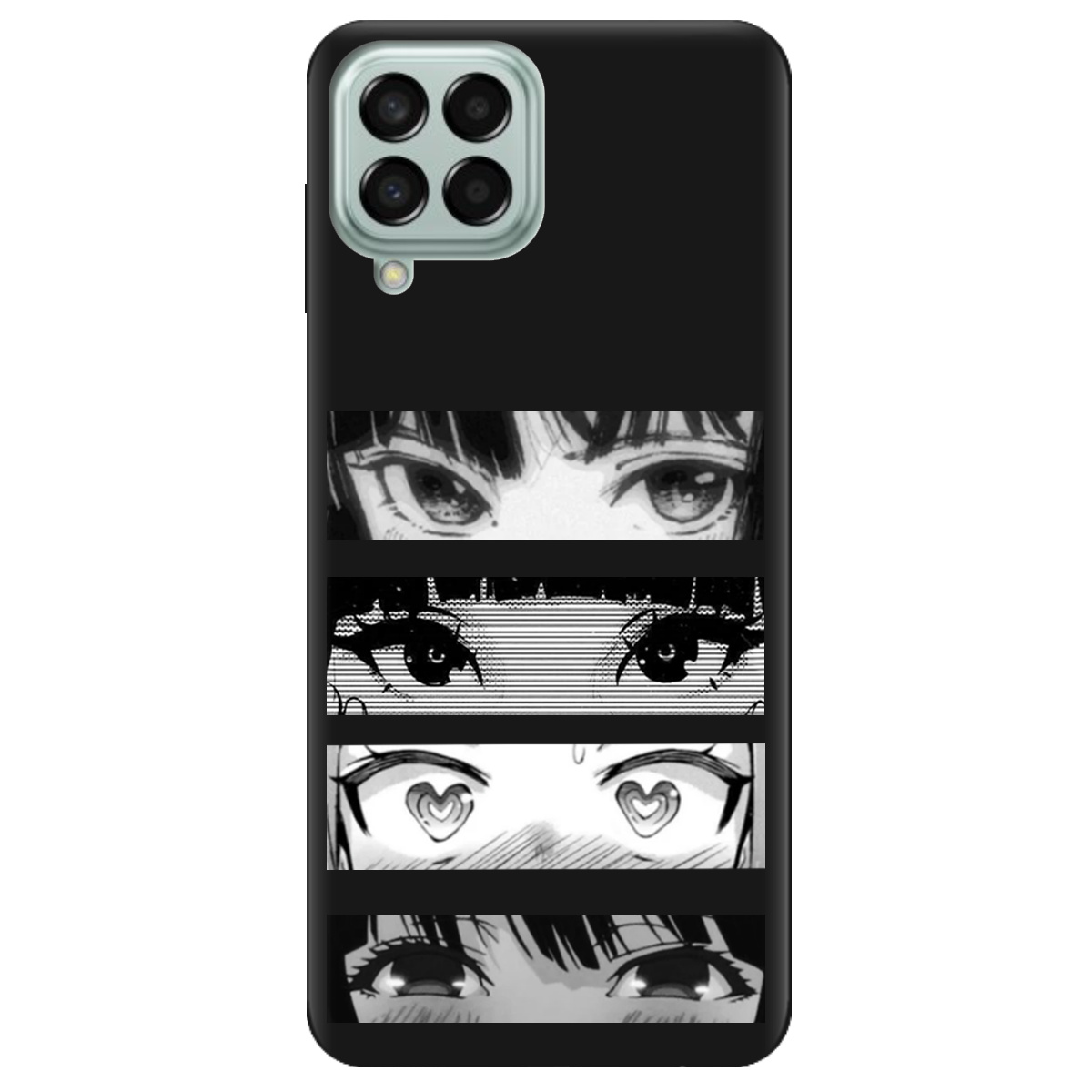 Чохол для Samsung Galaxy M53 чорний матовий soft touch Закохані очі - фото 1 - Чохли для телефонів