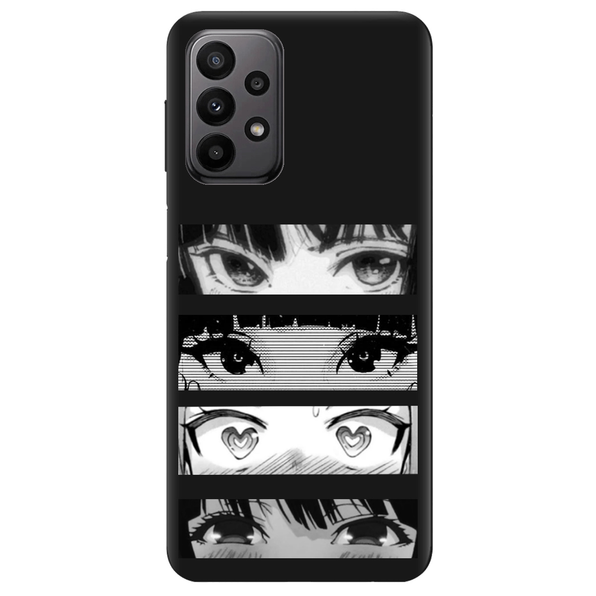 Чехол для Samsung Galaxy A23 4G черный матовый soft touch Закохані очі - фото 1 - Чехлы для телефонов