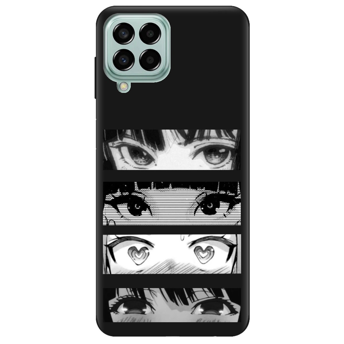 Чохол для Samsung Galaxy M33 5G чорний матовий soft touch Закохані очі - фото 1 - Чохли для телефонів