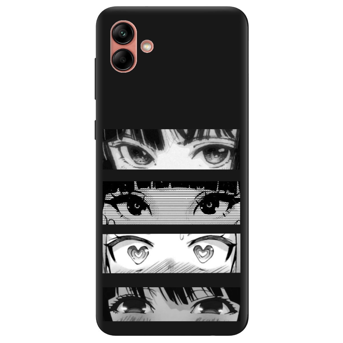 Чохол для Samsung Galaxy A04 чорний матовий soft touch Закохані очі - фото 1 - Чохли для телефонів