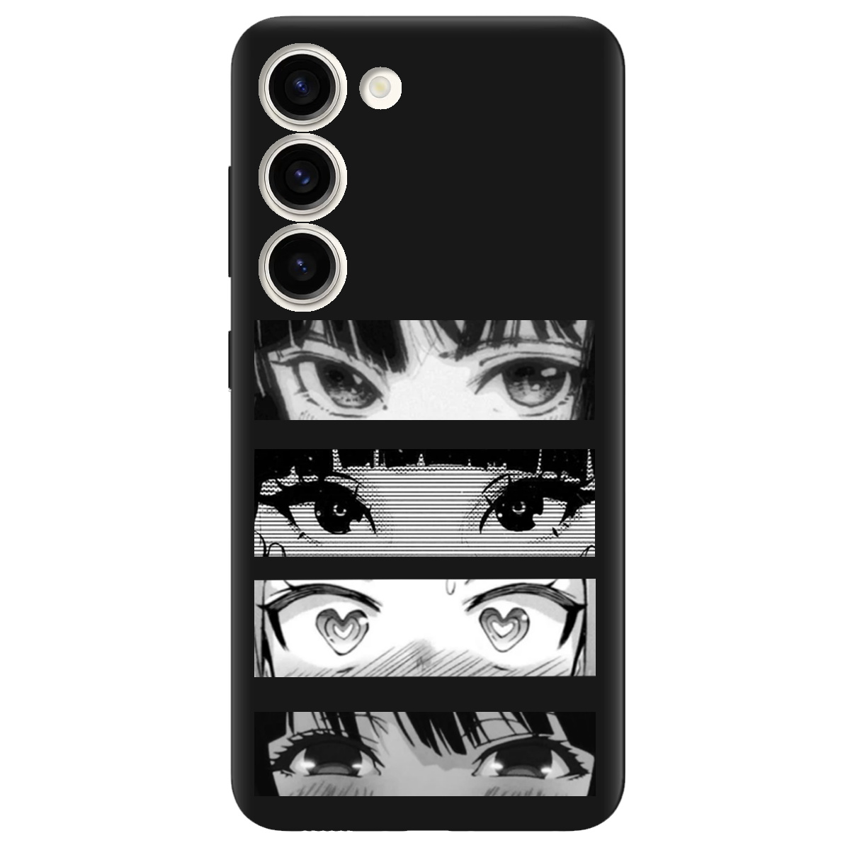 Чехол для Samsung Galaxy S23 черный матовый soft touch Закохані очі - фото 1 - Чехлы для телефонов