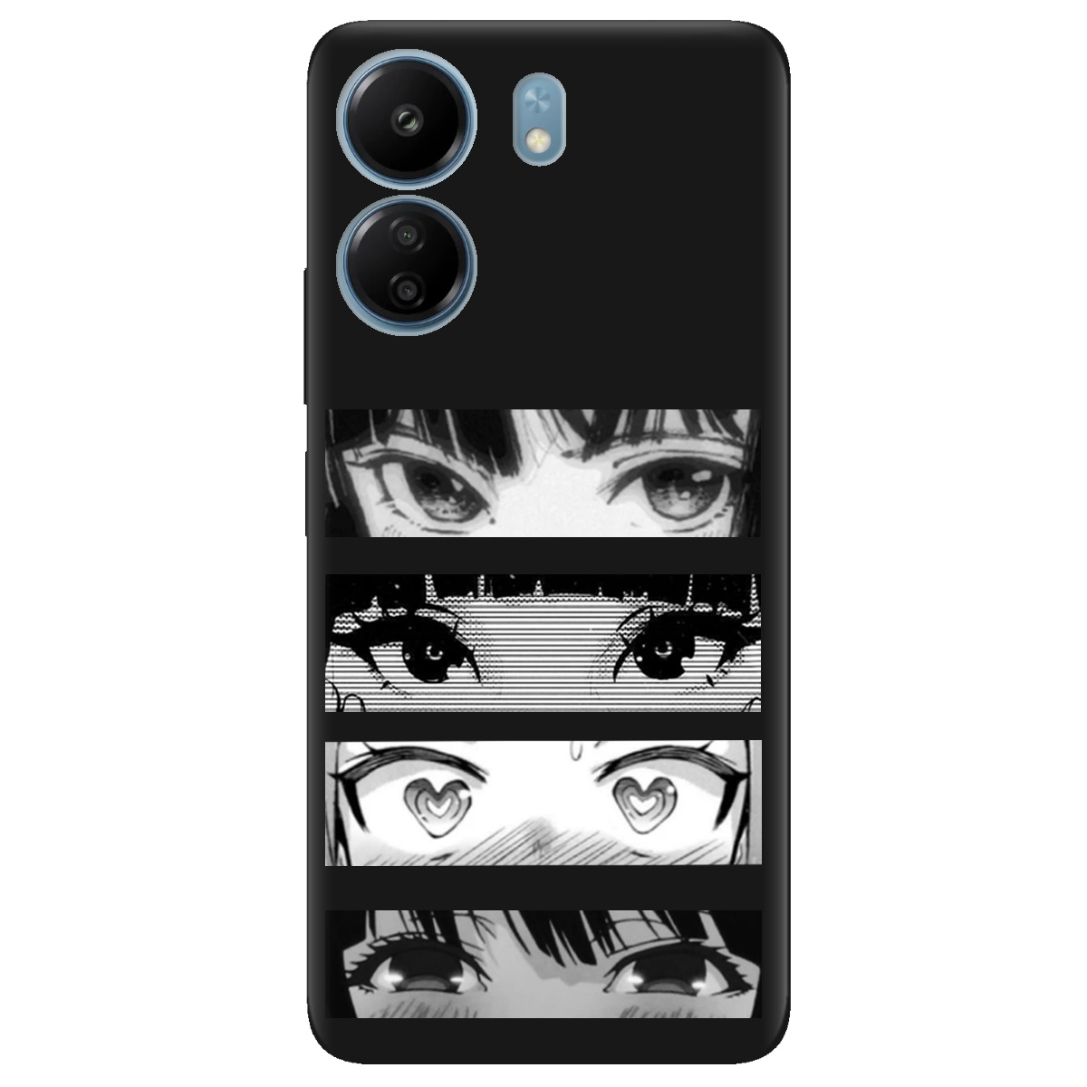 Чохол для Xiaomi Poco C65 чорний матовий soft touch Закохані очі - фото 1 Чохол для Xiaomi Poco C65 чорний матовий soft touch Закохані очі - фото 1 - Чохли для телефонів