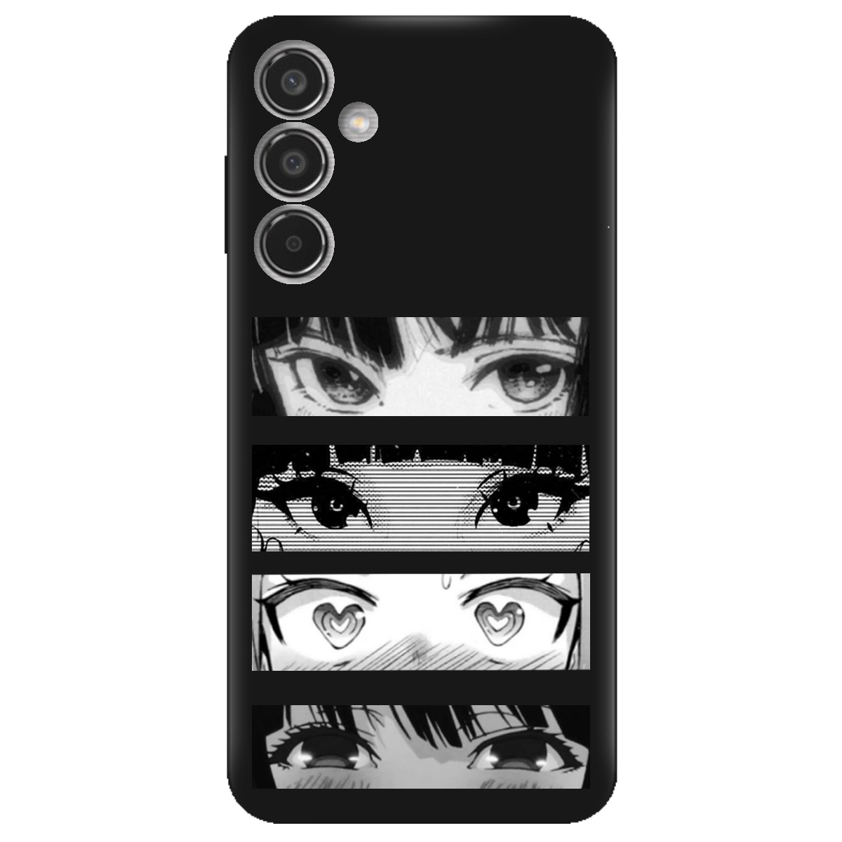 Чехол для Samsung Galaxy M35 5G черный матовый soft touch Закохані очі - фото 1 - Чехлы для телефонов