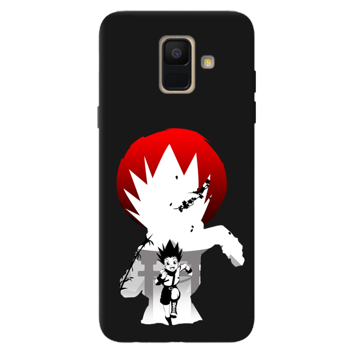 Чехол для Samsung Galaxy A6 2018 черный матовый soft touch Гон - фото 1 - Чехлы для телефонов