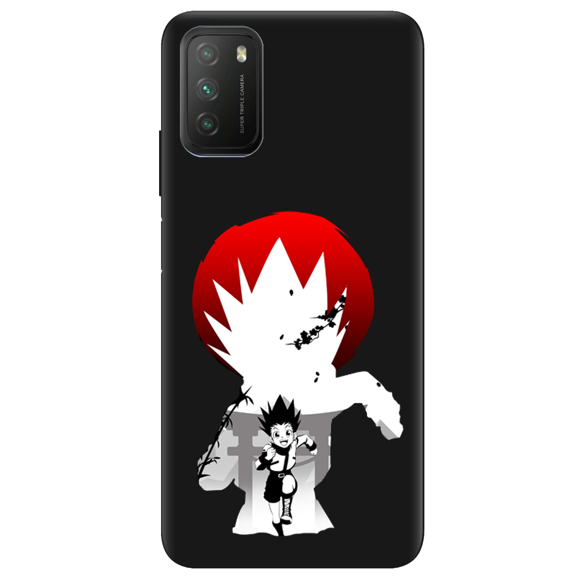 Чохол для Xiaomi Poco M3 чорний матовий soft touch Гон - фото 1 - Чохли для телефонів