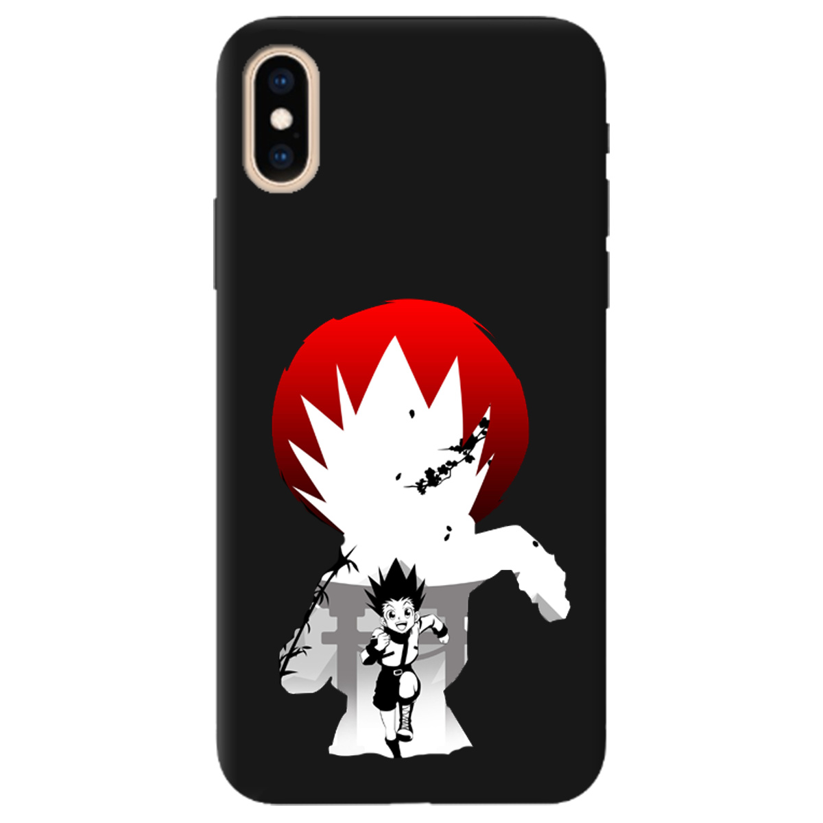 Чехол для Apple iPhone XS Max черный матовый soft touch Гон - фото 1 - Чехлы для телефонов