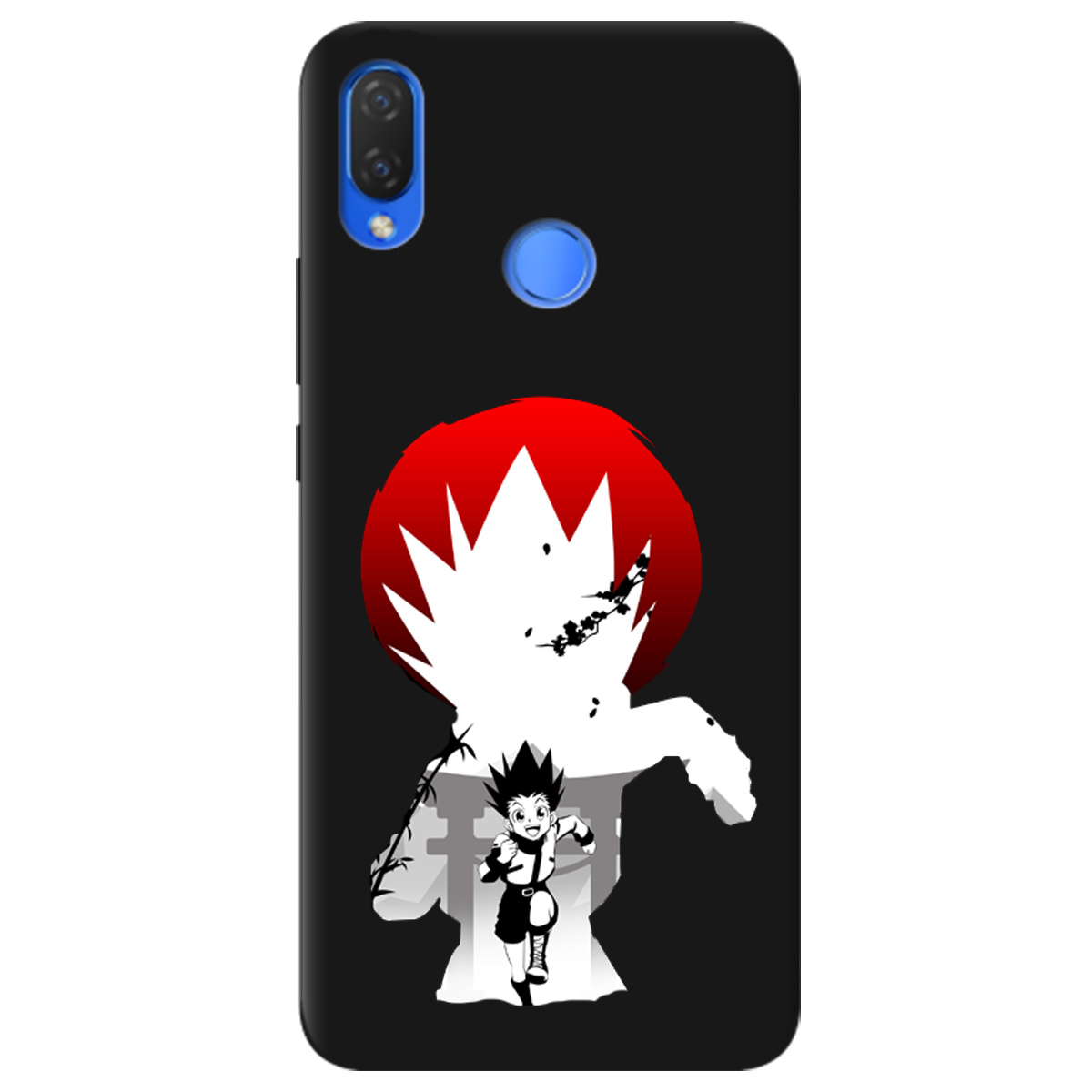 Чохол для Huawei P Smart Plus чорний матовий soft touch Гон - фото 1 - Чохли для телефонів