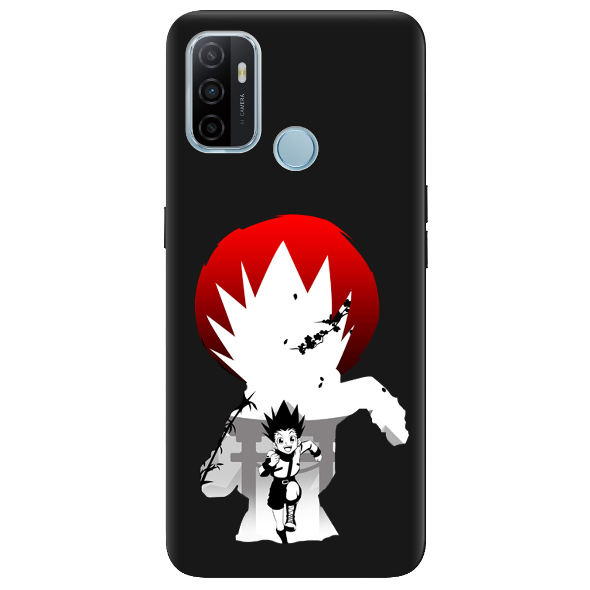 Чехол для Oppo A53/ A32/ A33 черный матовый soft touch Гон - фото 1 - Чехлы для телефонов