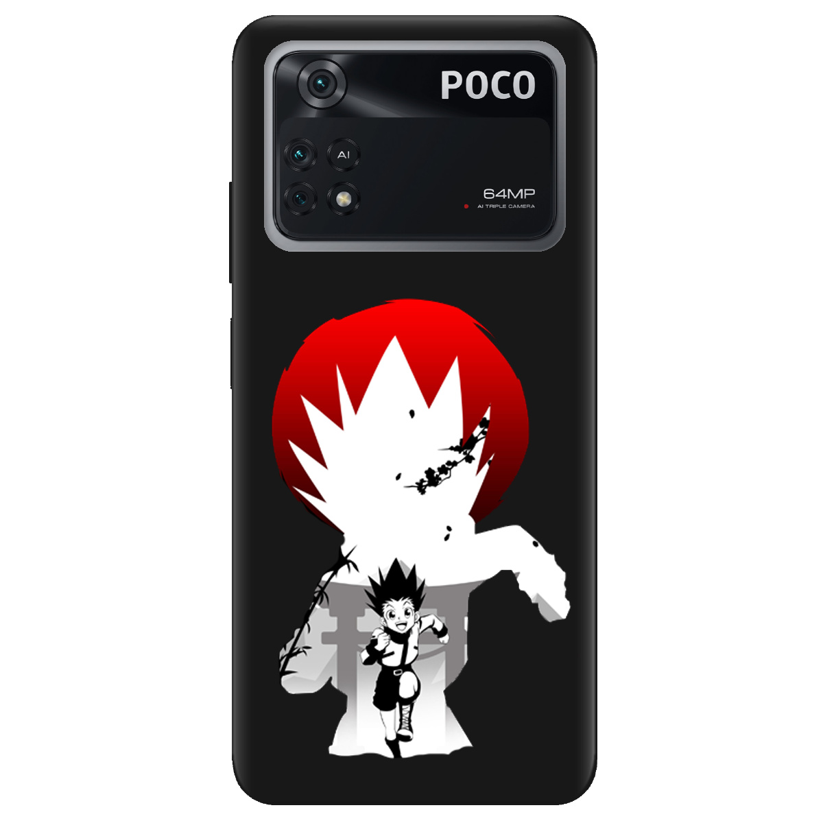 Чехол для Xiaomi Poco M4 Pro 4G черный матовый soft touch Гон - фото 1 - Чехлы для телефонов