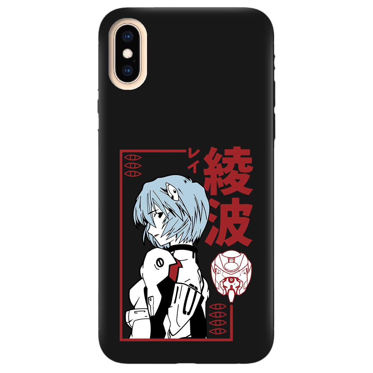 Чехол для Apple iPhone X черный матовый soft touch Аянамі Рей - фото 1 - Чехлы для телефонов