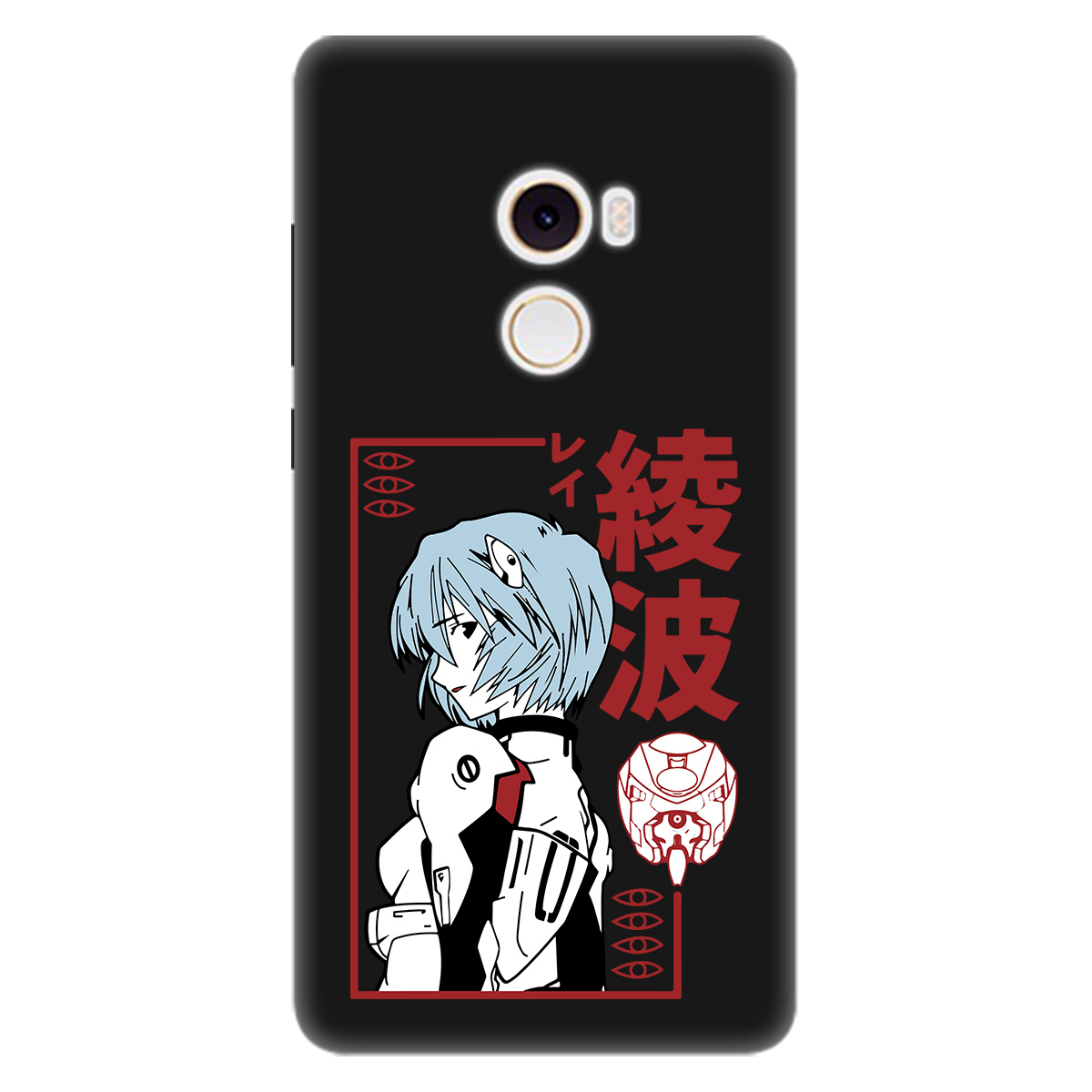 Чохол для Xiaomi Mi Mix 2 чорний матовий soft touch Аянамі Рей - фото 1 - Чохли для телефонів