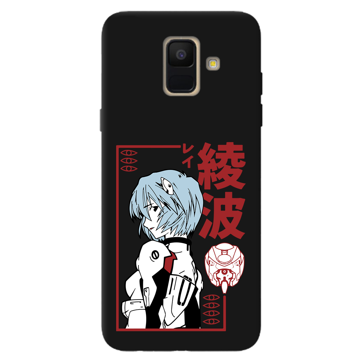 Чехол для Samsung Galaxy A6 2018 черный матовый soft touch Аянамі Рей - фото 1 - Чехлы для телефонов