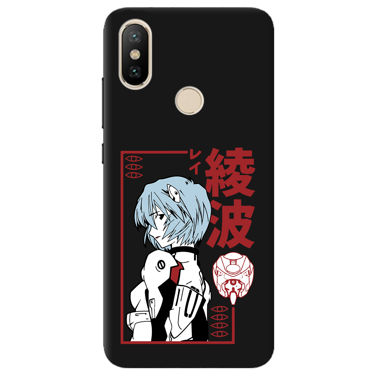 Чехол для Xiaomi Mi A2 Mi 6X черный матовый soft touch Аянамі Рей - фото 1 - Чехлы для телефонов