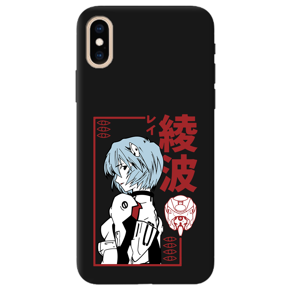 Чехол для Apple iPhone XS черный матовый soft touch Аянамі Рей - фото 1 - Чехлы для телефонов