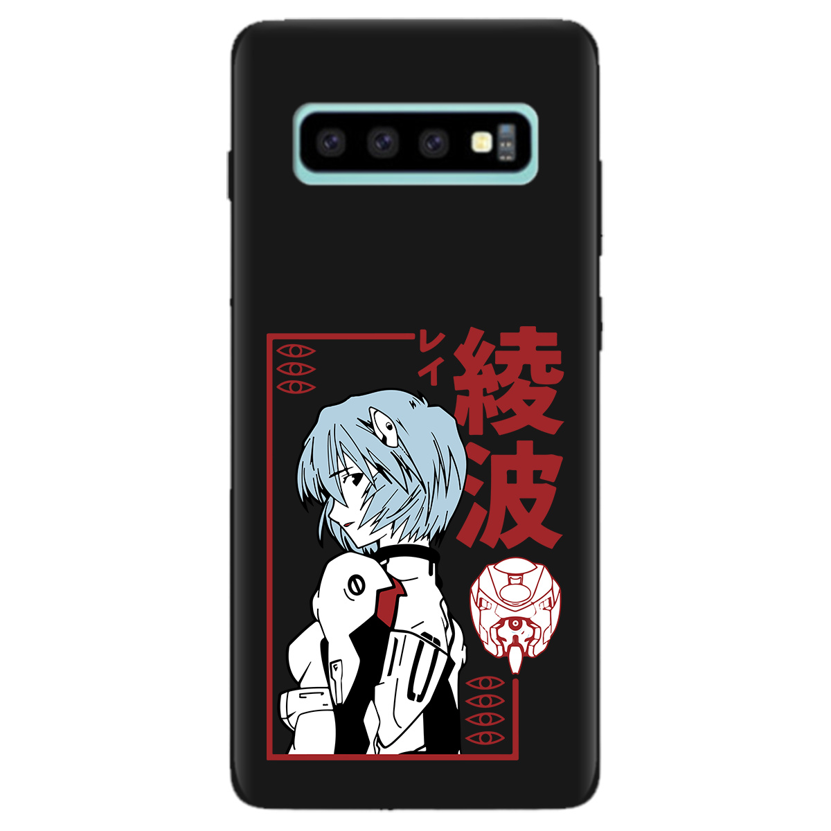 Чехол для Samsung Galaxy S10 Plus черный матовый soft touch Аянамі Рей - фото 1 - Чехлы для телефонов