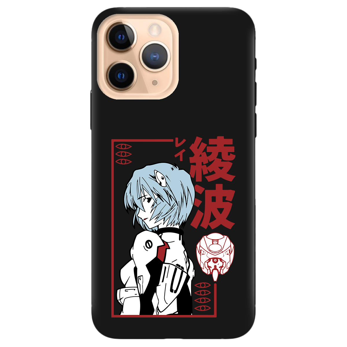 Чехол для Apple iPhone 11 Pro черный матовый soft touch Аянамі Рей - фото 1 Чехол для Apple iPhone 11 Pro черный матовый soft touch Аянамі Рей - фото 1 - Чехлы для телефонов