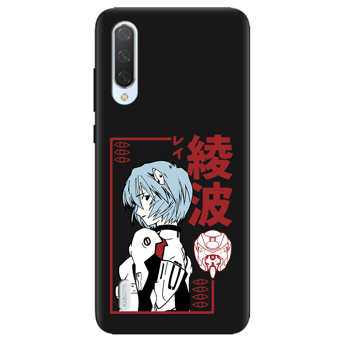 Чохол для Xiaomi Mi A3 чорний матовий soft touch Аянамі Рей - фото 1 - Чохли для телефонів