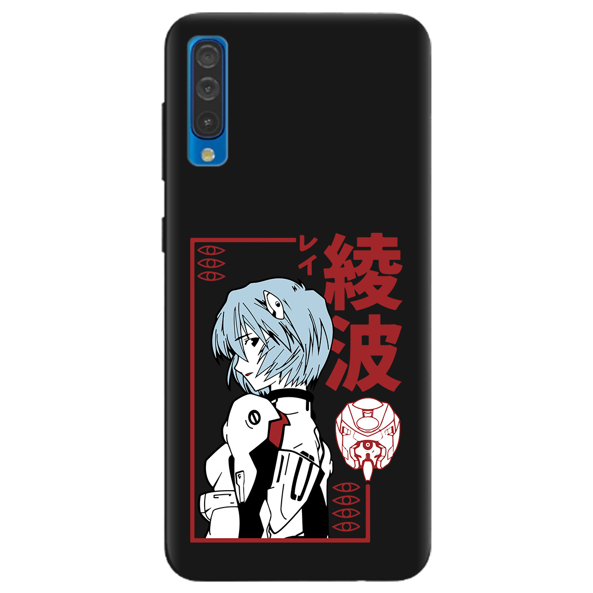 Чехол для Samsung Galaxy A30s черный матовый soft touch Аянамі Рей - фото 1 - Чехлы для телефонов