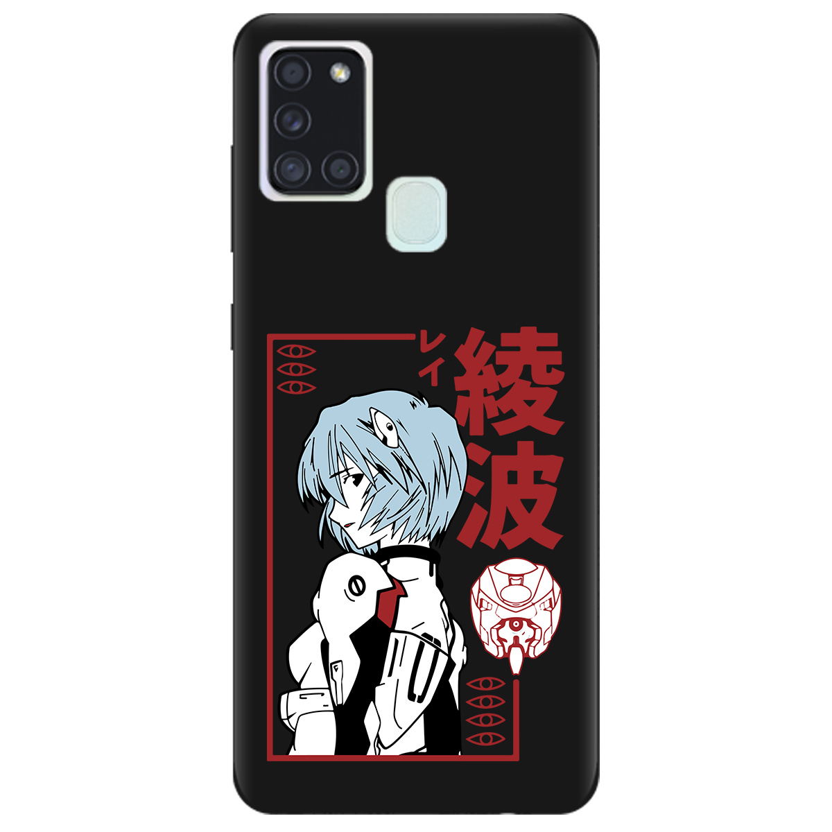 Чохол для Samsung Galaxy A21s чорний матовий soft touch Аянамі Рей - фото 1 - Чохли для телефонів