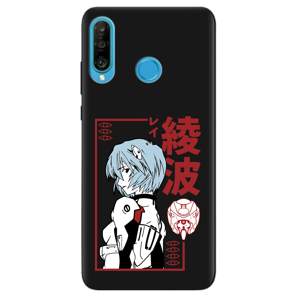 Чехол для Huawei P30 Lite черный матовый soft touch Аянамі Рей - фото 1 - Чехлы для телефонов