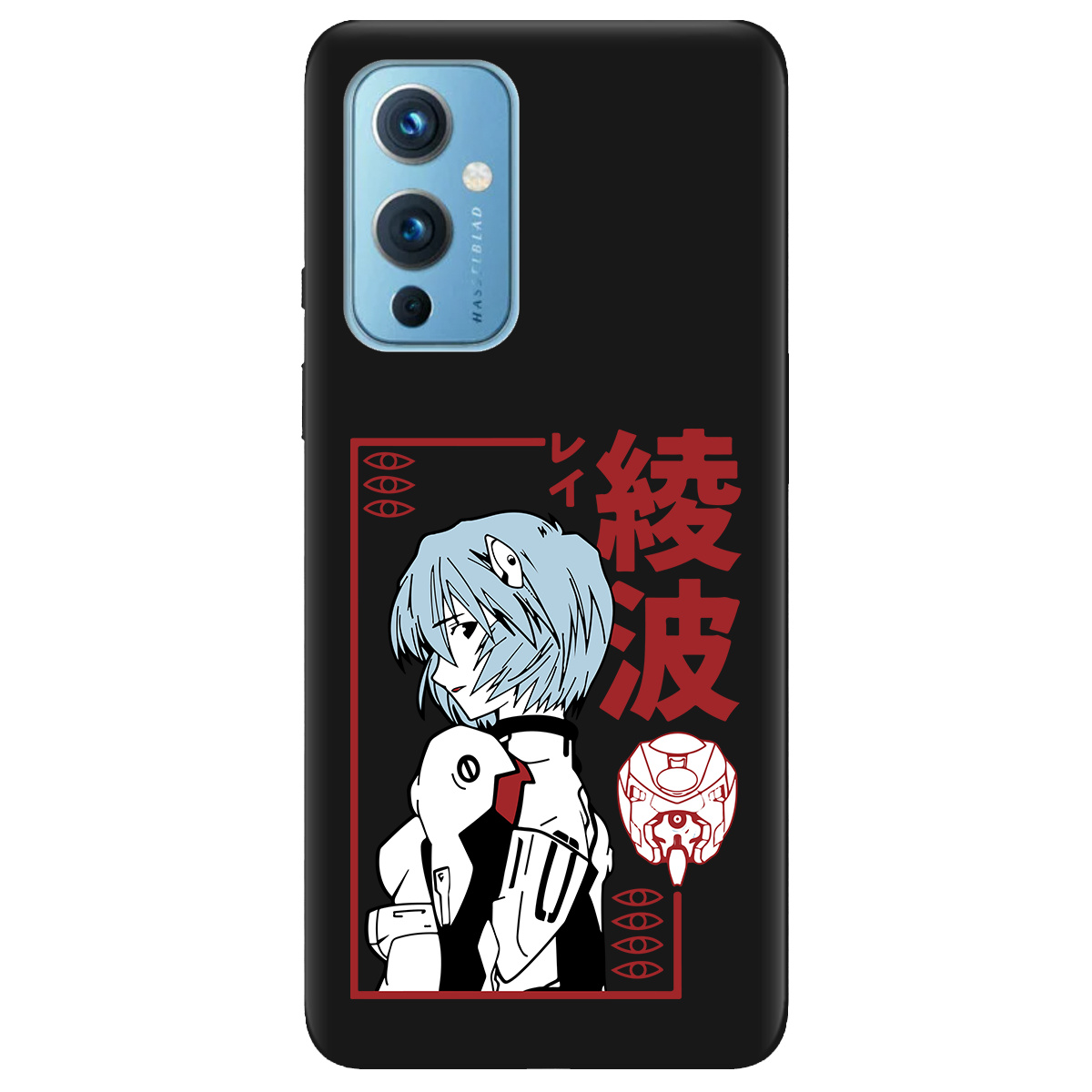 Чохол для OnePlus 9 (азіатська версія) чорний матовий soft touch Аянамі Рей - фото 1 - Чохли для телефонів