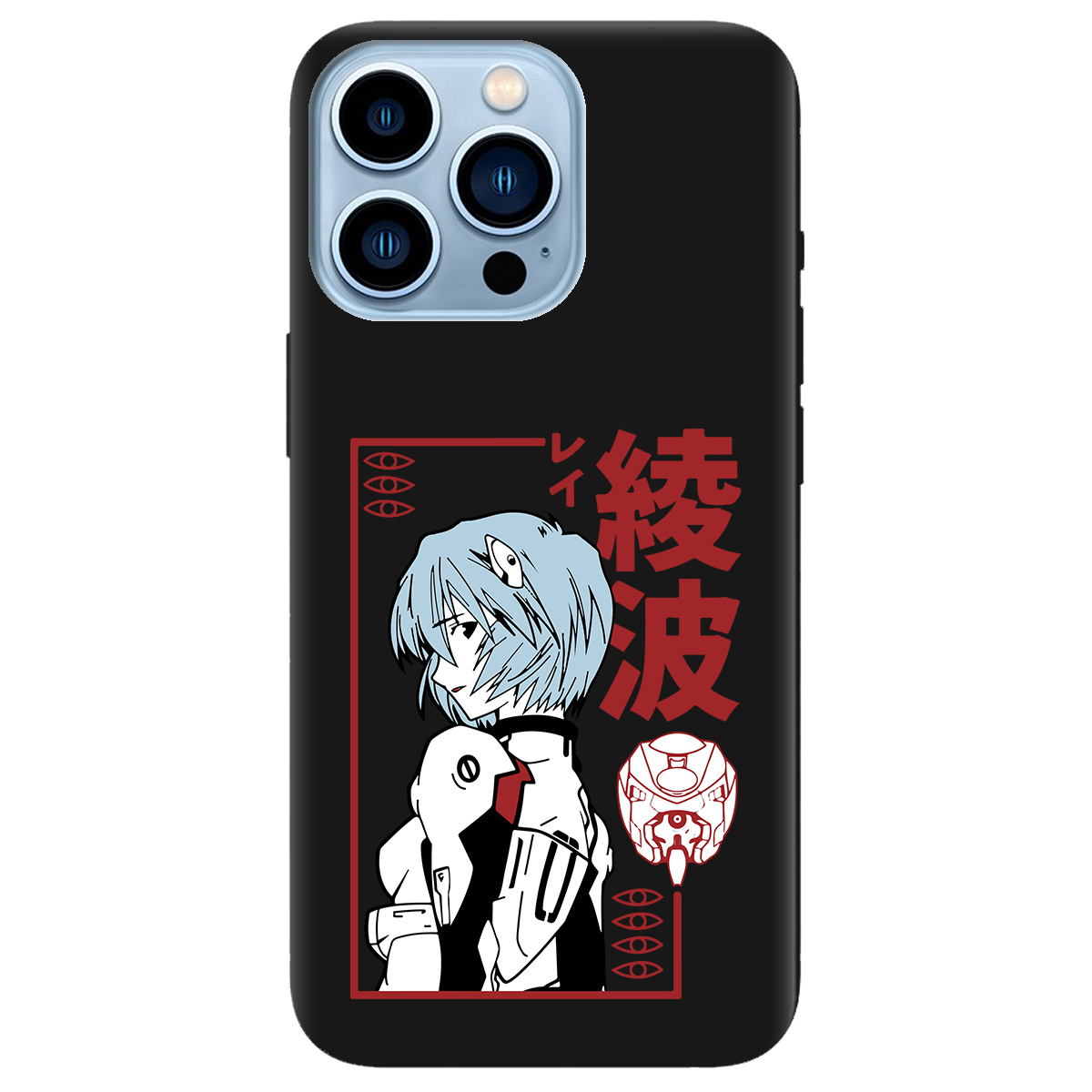 Чехол для Apple iPhone 13 Pro Max черный матовый soft touch Аянамі Рей - фото 1 Чехол для Apple iPhone 13 Pro Max черный матовый soft touch Аянамі Рей - фото 1 - Чехлы для телефонов