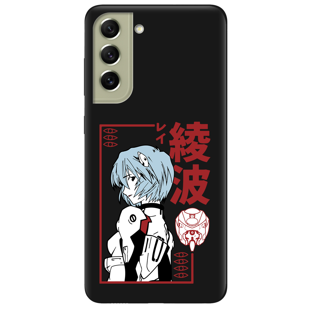 Чехол для Samsung Galaxy S21 FE черный матовый soft touch Аянамі Рей - фото 1 - Чехлы для телефонов