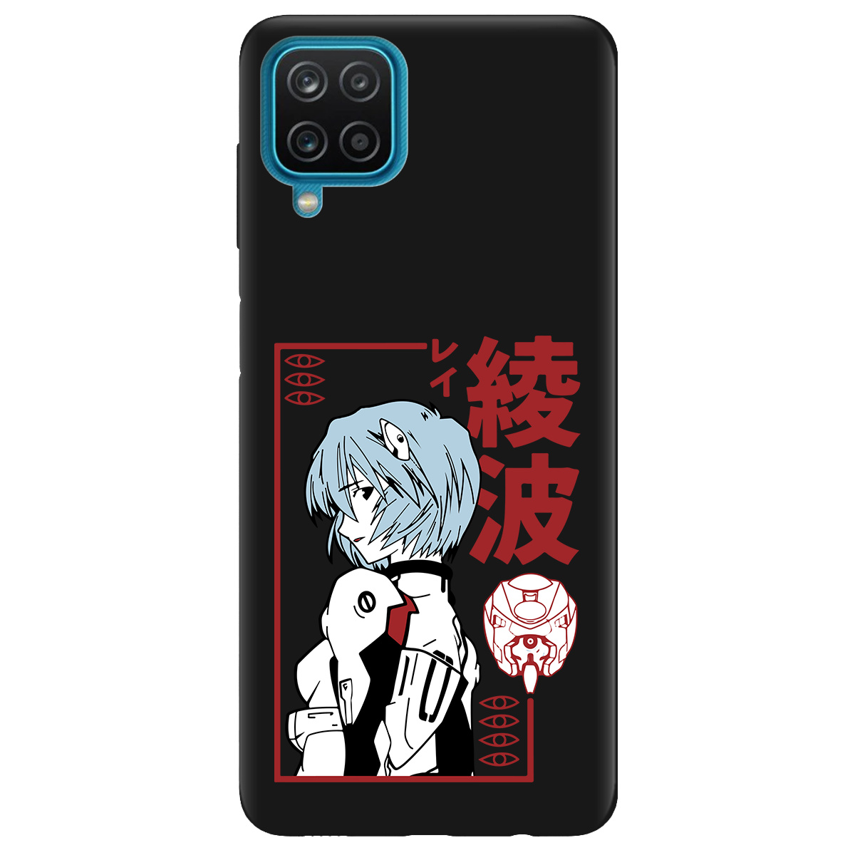 Чехол для Samsung Galaxy A12 5G черный матовый soft touch Аянамі Рей - фото 1 - Чехлы для телефонов