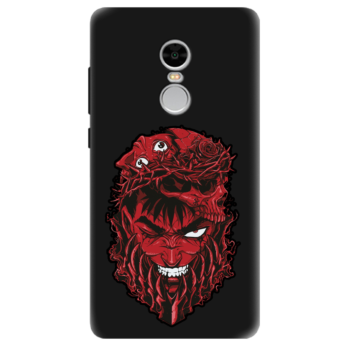 Чехол для Xiaomi Redmi Note 4 черный матовый soft touch Red slip head - фото 1 - Чехлы для телефонов