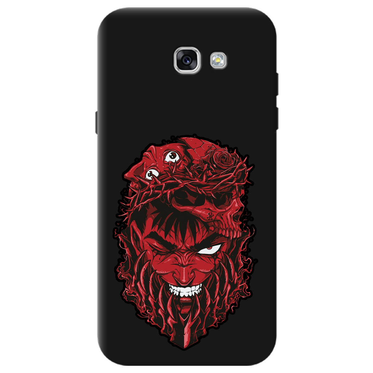 Чехол для Samsung Galaxy A7 2017 черный матовый soft touch Red slip head - фото 1 Чехол для Samsung Galaxy A7 2017 черный матовый soft touch Red slip head - фото 1 - Чехлы для телефонов