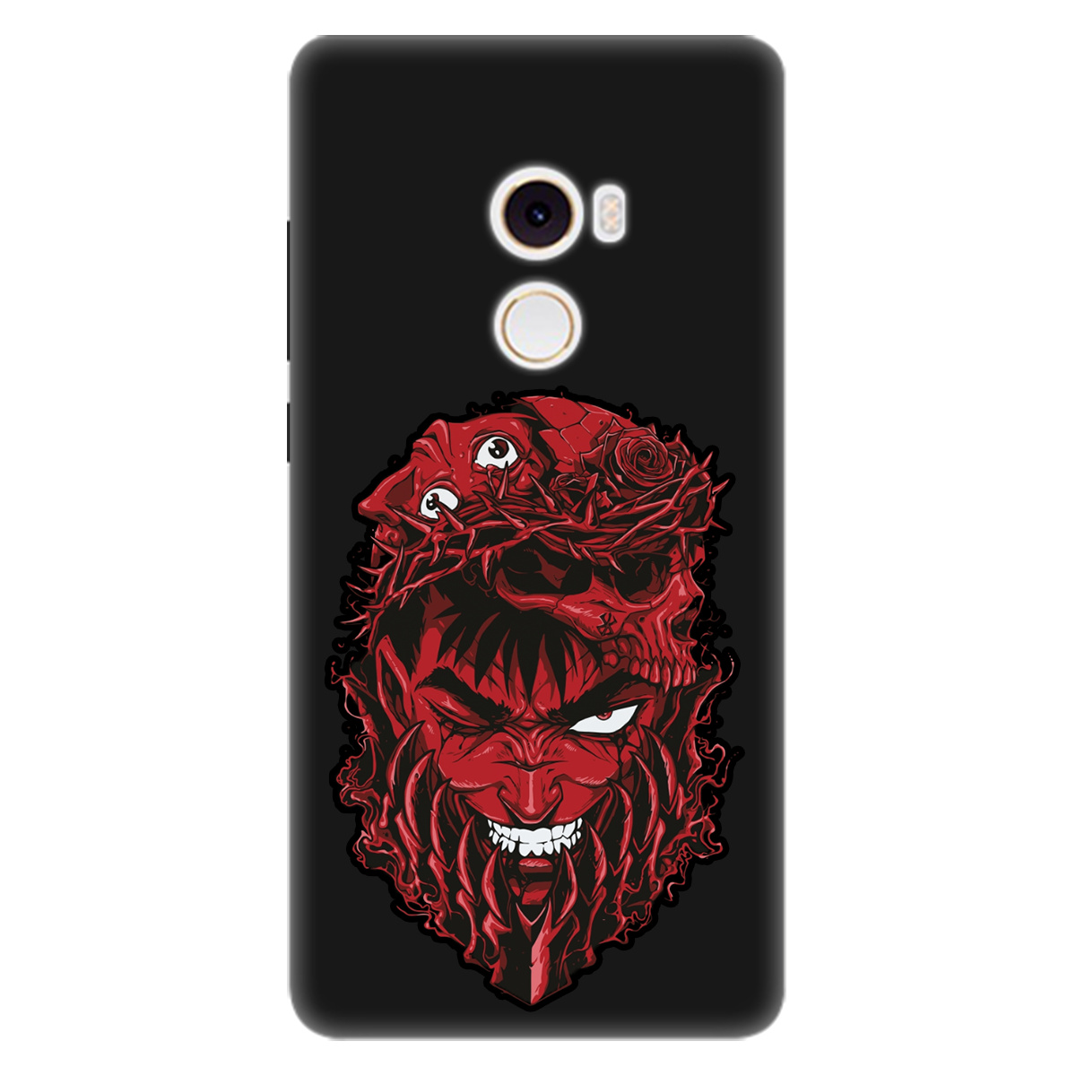 Чохол для Xiaomi Mi Mix 2 чорний матовий soft touch Red slip head - фото 1 - Чохли для телефонів