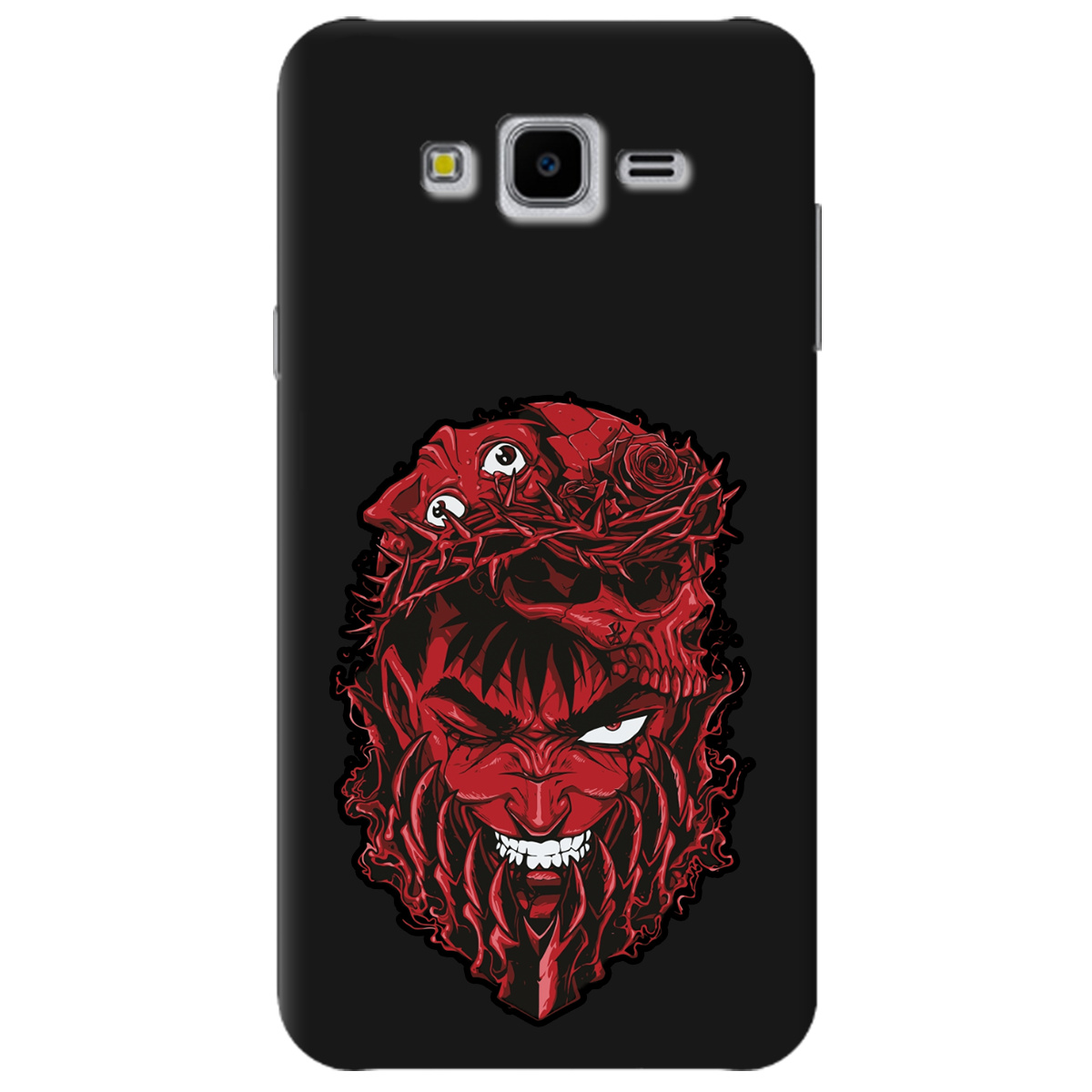 Чохол для Samsung Galaxy J7 Neo J701F/DS чорний матовий soft touch Red slip head - фото 1 - Чохли для телефонів