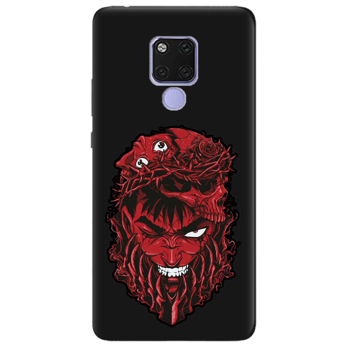 Чехол для Huawei Mate 20 черный матовый soft touch Red slip head - фото 1 - Чехлы для телефонов