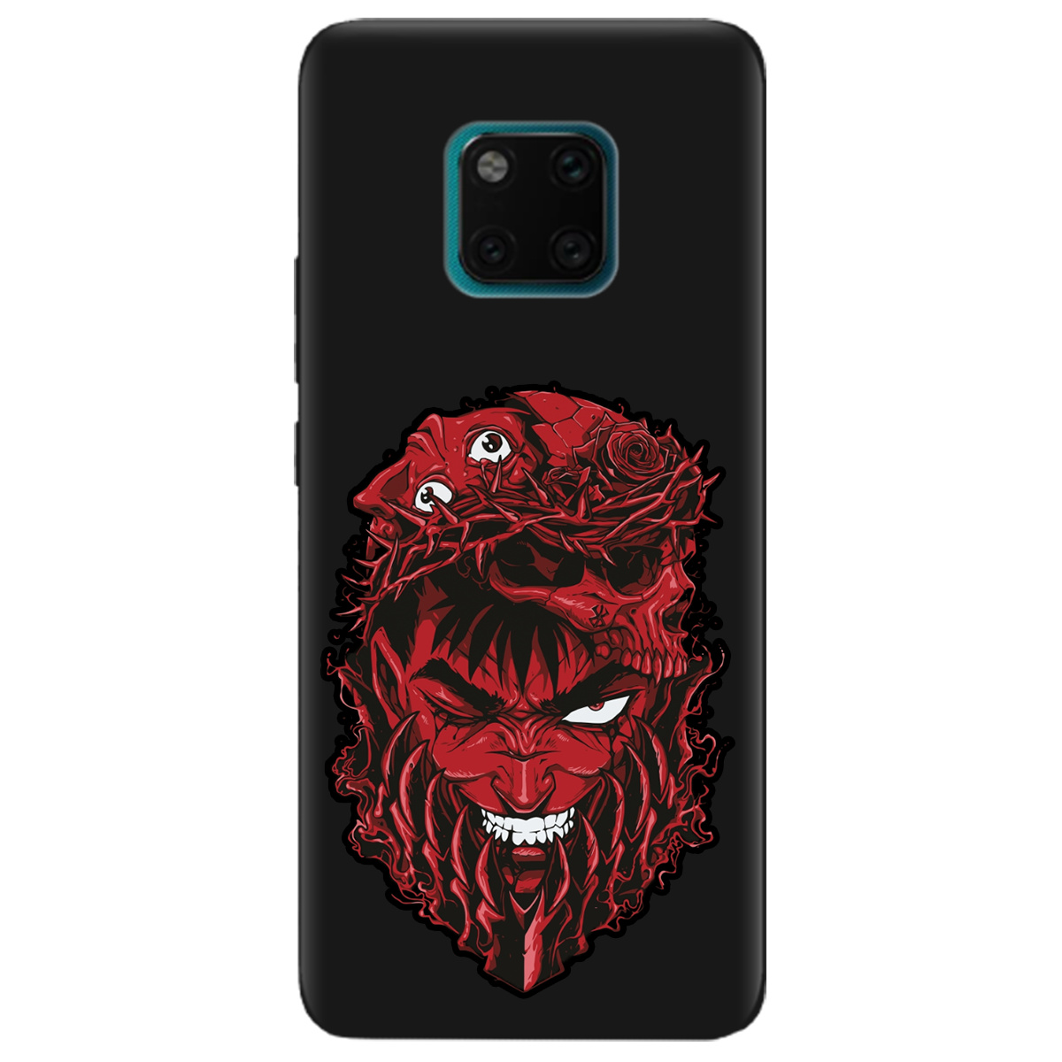 Чехол для Huawei Mate 20 Pro черный матовый soft touch Red slip head - фото 1 - Чехлы для телефонов