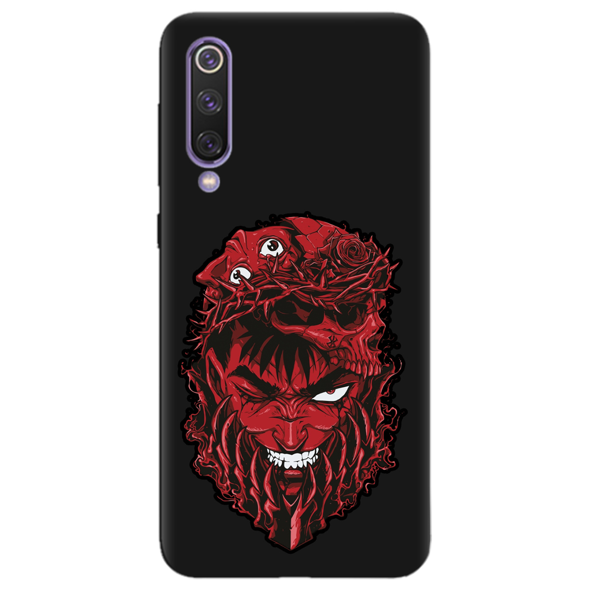 Чехол для Xiaomi Mi 9 SE черный матовый soft touch Red slip head - фото 1 - Чехлы для телефонов