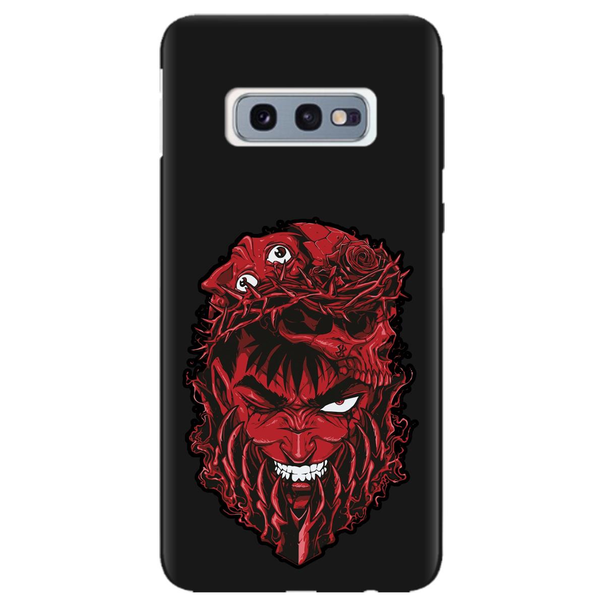 Чехол для Samsung Galaxy S10e черный матовый soft touch Red slip head - фото 1 Чехол для Samsung Galaxy S10e черный матовый soft touch Red slip head - фото 1 - Чехлы для телефонов
