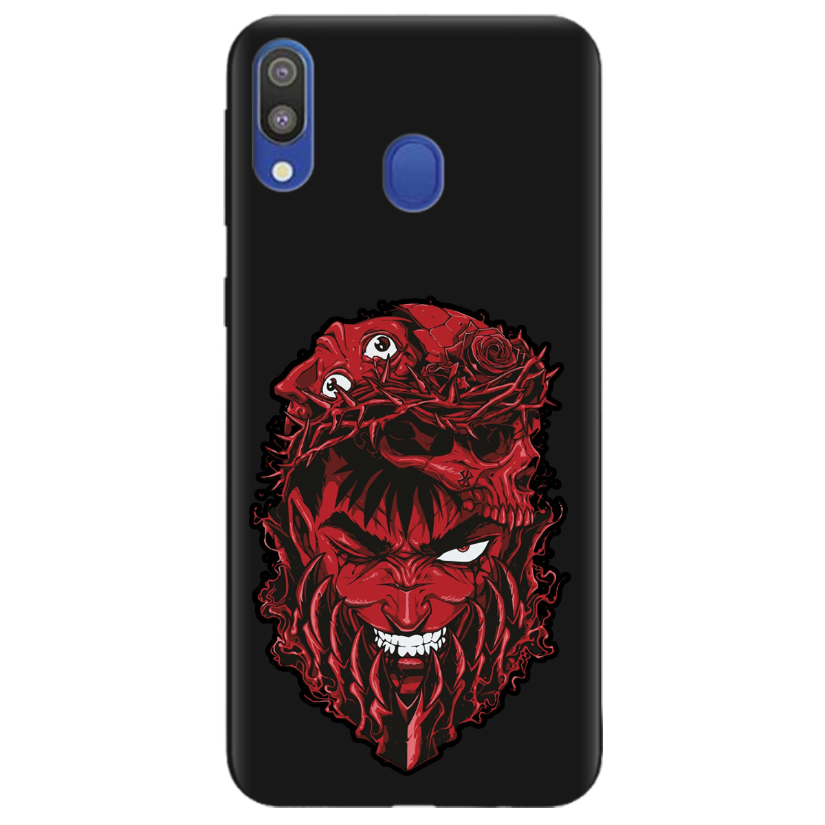 Чохол для Samsung Galaxy A40 чорний матовий soft touch Red slip head - фото 1 - Чохли для телефонів